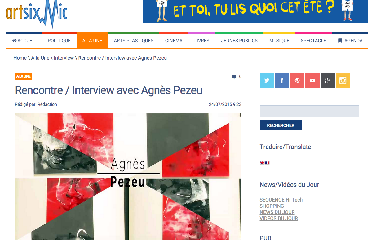 Agnes Pezeu Artsixmic Juillet 2015