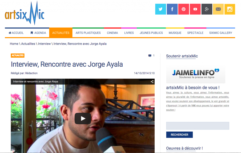 Artsixmic Jorge Ayala ITW 14:10:2014