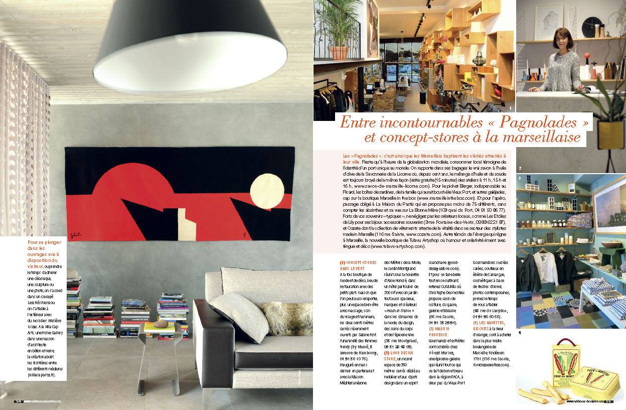 Villa Cap Arts rubrique City Guide spécial Marseille du magazine Résidences Décoration Avril - Mai 20151